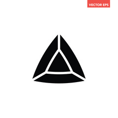 Black single triangle gemstone icon, simple luxury jewelry geometric flat design vector pictogram, infographic interface elements for app logo web button ui ux isolated on white background