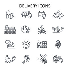 Fototapeta na wymiar Delivery service icon set.vector.Editable stroke.linear style sign for use web design,logo.Symbol illustration.