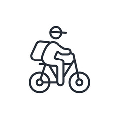 bike delivery icon. vector.Editable stroke.linear style sign for use web design,logo.Symbol illustration.