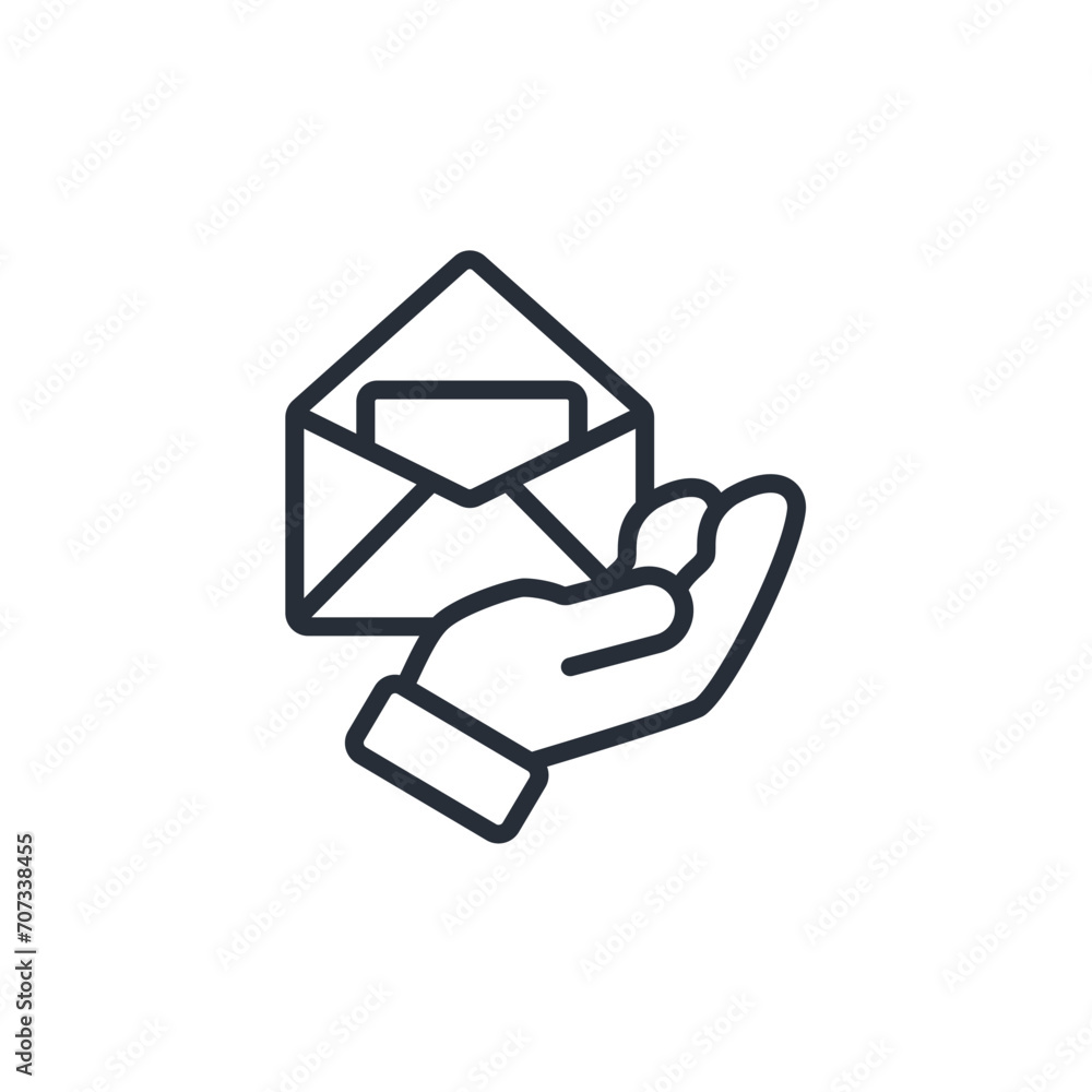 Poster mail delivery icon. vector.editable stroke.linear style sign for use web design,logo.symbol illustra
