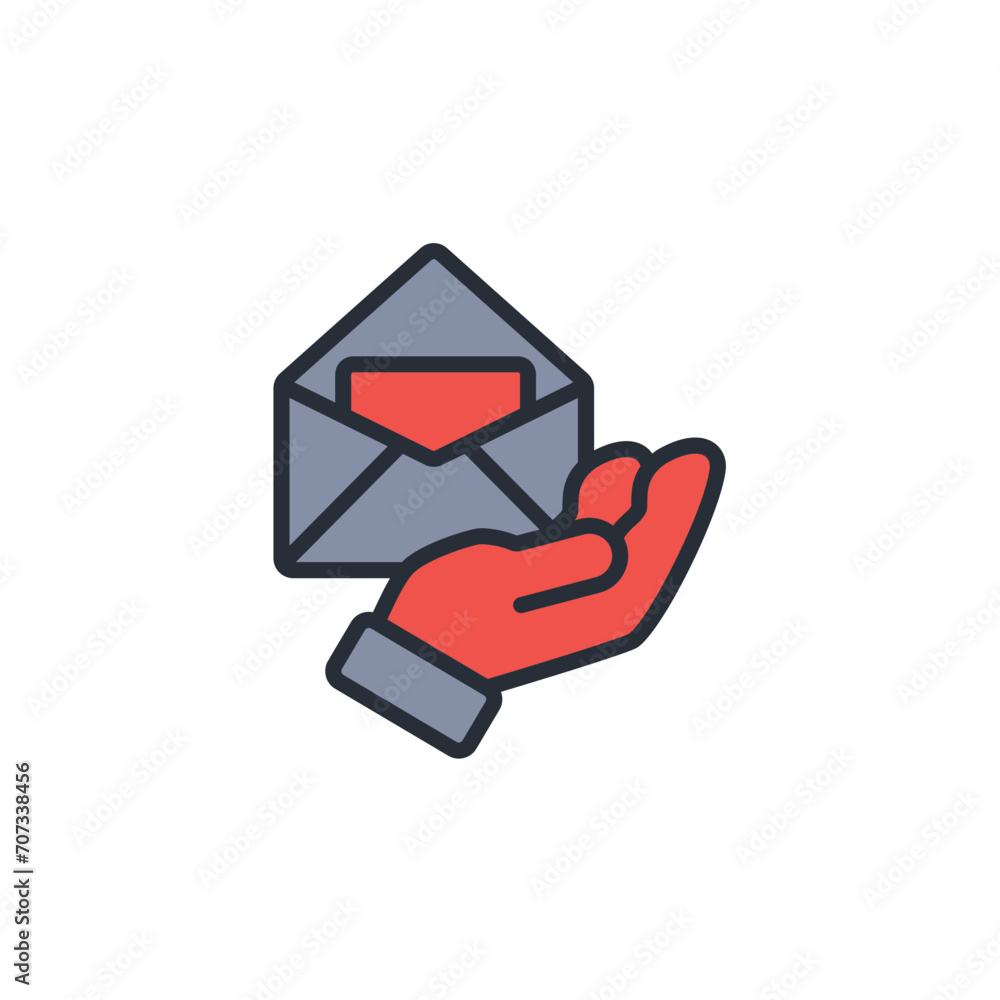Poster mail delivery icon. vector.editable stroke.linear style sign for use web design,logo.symbol illustra