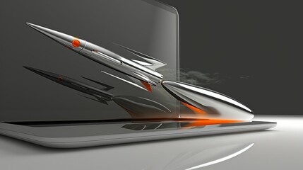 Fototapeta premium Innovation Ignition: Liftoff from the Digital Realm Canvas