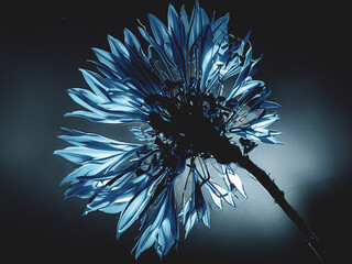 die Kornblume in einem Licht und Schattenspiel © Rolf