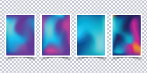 Gradient abstract blurred covers collection with blank cover presentation background