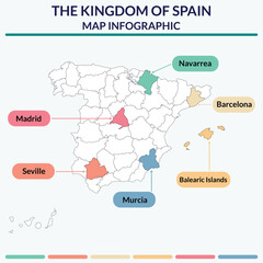 Infographic of Spain map. Infographic map