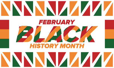 Black History Month. African American History. Celebrated annual. In February in United States and Canada. In October in Great Britain. Poster, card, banner, background. Vector illustration