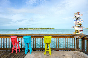 View towards Sunset  Key West, Florida USA