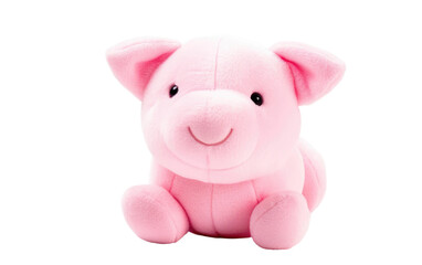Plush Peekaboo Piggy toy. Piggy toy isolated on transparent background.