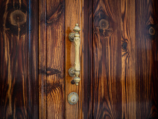 vintage woooden door and door handle