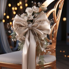 wedding bouquet on a chair
