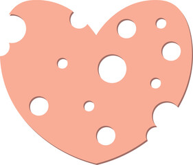 Peach heart with holes