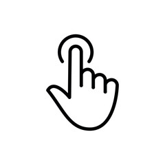 Hand Touch Icon Vector Simple Design