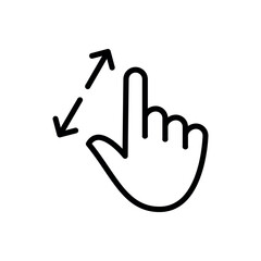 Hand Touch Icon Vector Simple Design