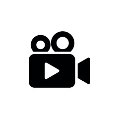 Video Camera Icon Vector Simple Design