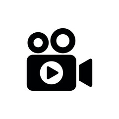 Video Camera Icon Vector Simple Design