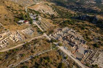 The ancient city of Sagalassos near Burdur. Ruins in the Roman city. Drone images of Sagalassos..​