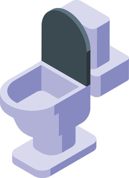 Home pet toilet icon isometric vector. Cleaning house filter. Clean family