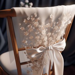 wedding decoration on a chair