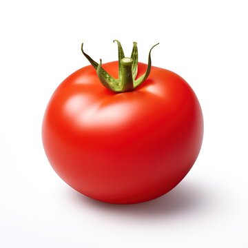 tomato on a white background with small shadow .