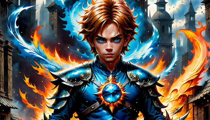 Male anime character graphic design ai generated