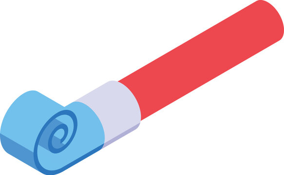 Party blower maker noise icon isometric vector. Celebration party. Scroll joy