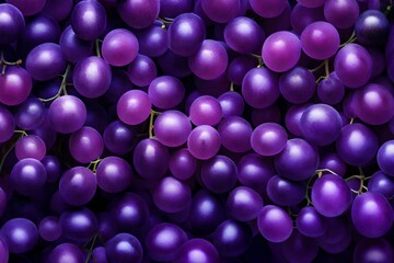 Placed on a deep purple background, the grape is highlighted in an ultraviolet neon glow