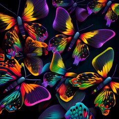 Bufterflies pattern, colorful, dynamic color, a lots of bufterflies