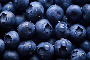 A captivating close-up of an array of ripe, luscious blueberries, evoking a sense of freshness and abundance.