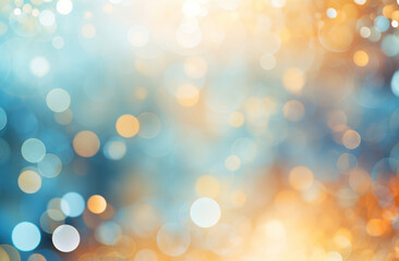 Dreamy Bokeh Lights, Blue, Beige, Amber, and White