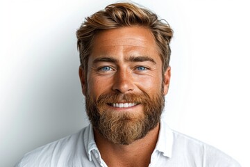  Portrait of a Handsome European Man with Clean Teeth and Fresh Blond Hair, Perfect for a Dental Advertisement, Exuding Dental Wellness and Confidence, Generative AI