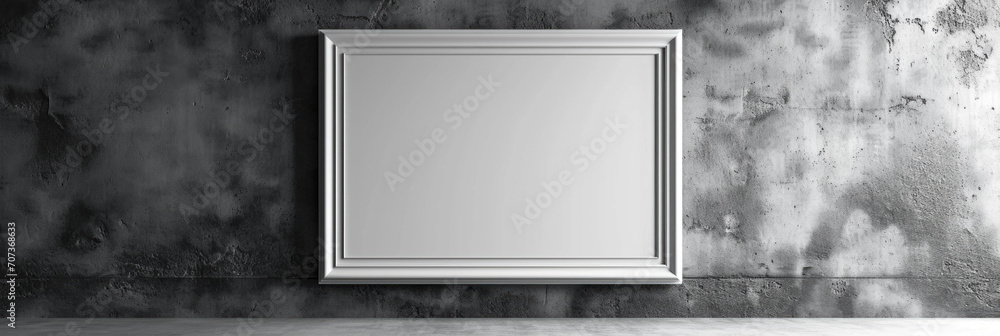 Poster a picture frame on a wall in a room, frame mockup with copy-space.
