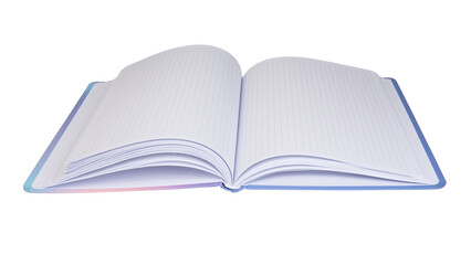 an open notebook isolated on a white background