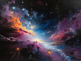 Fototapeta na wymiar Space background. Starry sky. Abstract cosmic infinity.