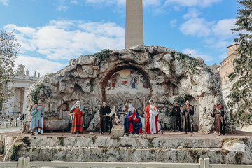 Christmas creche in St. Peter's Square in the Vatican