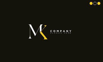 MK Alphabet letters Initials Monogram logo KM, M and K