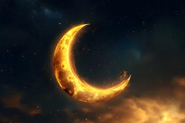 Fotobehang ramadan Kareem, Ramadan crescent moon © fadi