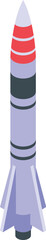 Explosive missile icon isometric vector. Craft air combat. Battle missile
