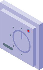 Thermal wall control unit icon isometric vector. Warm floor. Wood screed