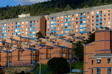 building in the city. Bogotá 11-12-2023. A Complex of residential condominiums are seen in the...
