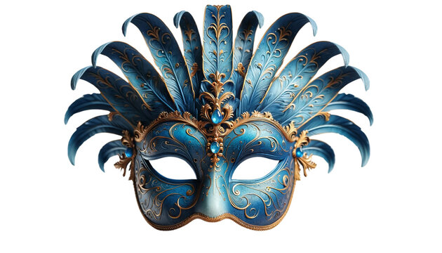 carnival venician mask, on a transparent backgraund, generative AI