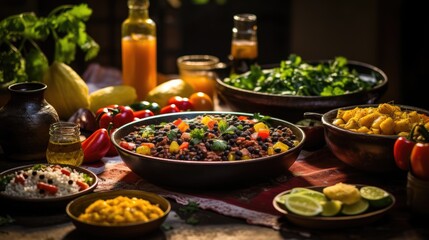 A Feast of Colors: Traditional Tico Dish from Costa Rica, Celebrating the Rich Culinary Heritage with Vibrant and Flavorful Ingredients.