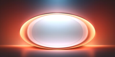An oval-shaped background design that shines brightly in orange against a gray background. Generative AI