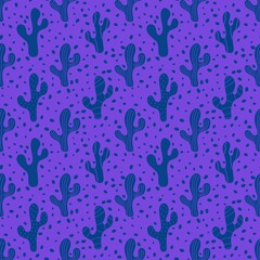 Summer floral seamless cactus pattern for fabrics and linens and wrapping paper and festive packaging