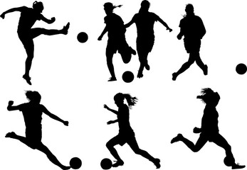 silueta, futbol pegatina, vector, jugadores, deporte, agua, soccer