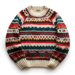 Celebrate International Ugly Sweater Day with this traditional knit sweater featuring earthy tones and intricate patterns. Perfect for adding a touch of festive whimsy to your winter attire.