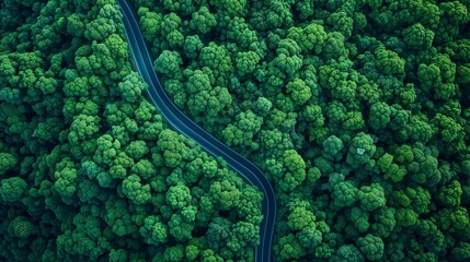 Scenic Winding Road Through Forest