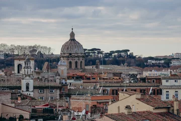 Deurstickers Skyline and rooftops of Rome from Victor Emmanuel II Monument © Andrei Antipov