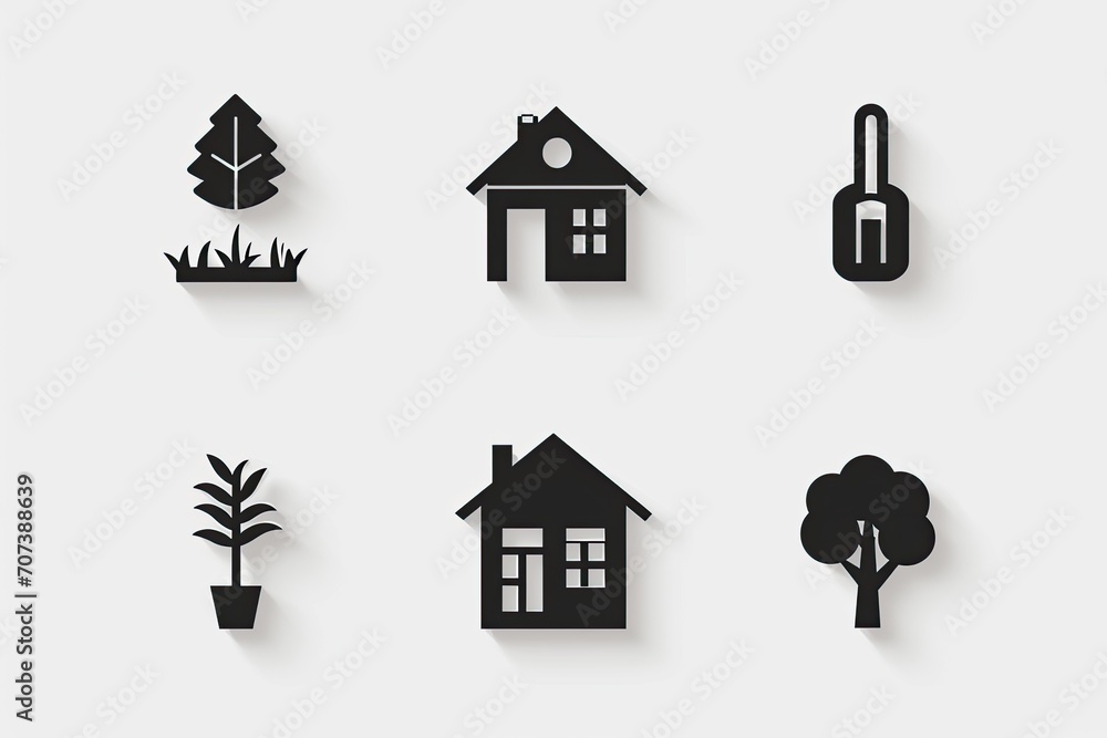 Poster A playful collection of monochromatic icons featuring simple sketches of lego-like shapes in various poses and positions, creating a striking silhouette effect