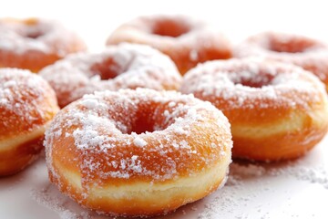 Obraz na płótnie Canvas Isolated white background with filled doughnuts