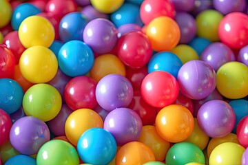 Fototapeta na wymiar lots of small vibrant balls for a ball bath